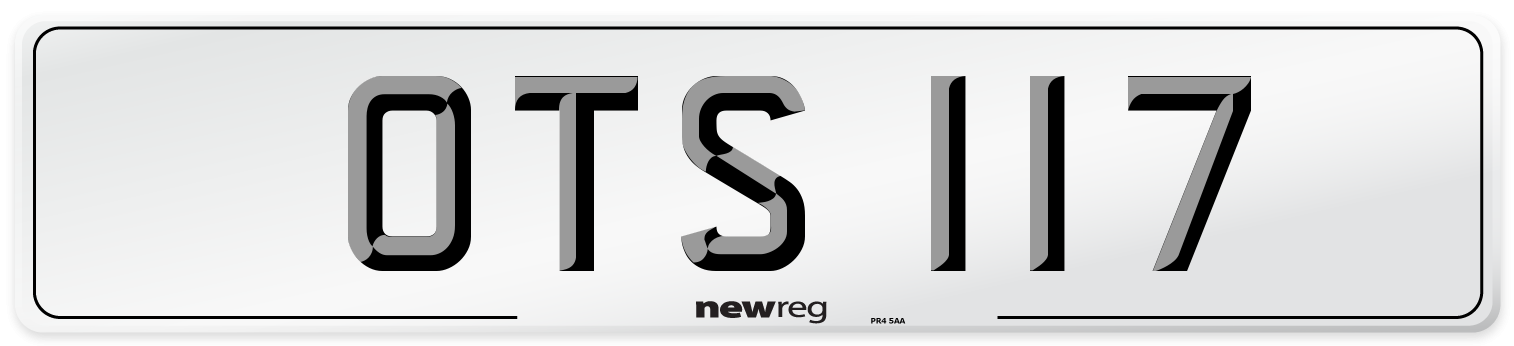 OTS 117 Number Plate from New Reg